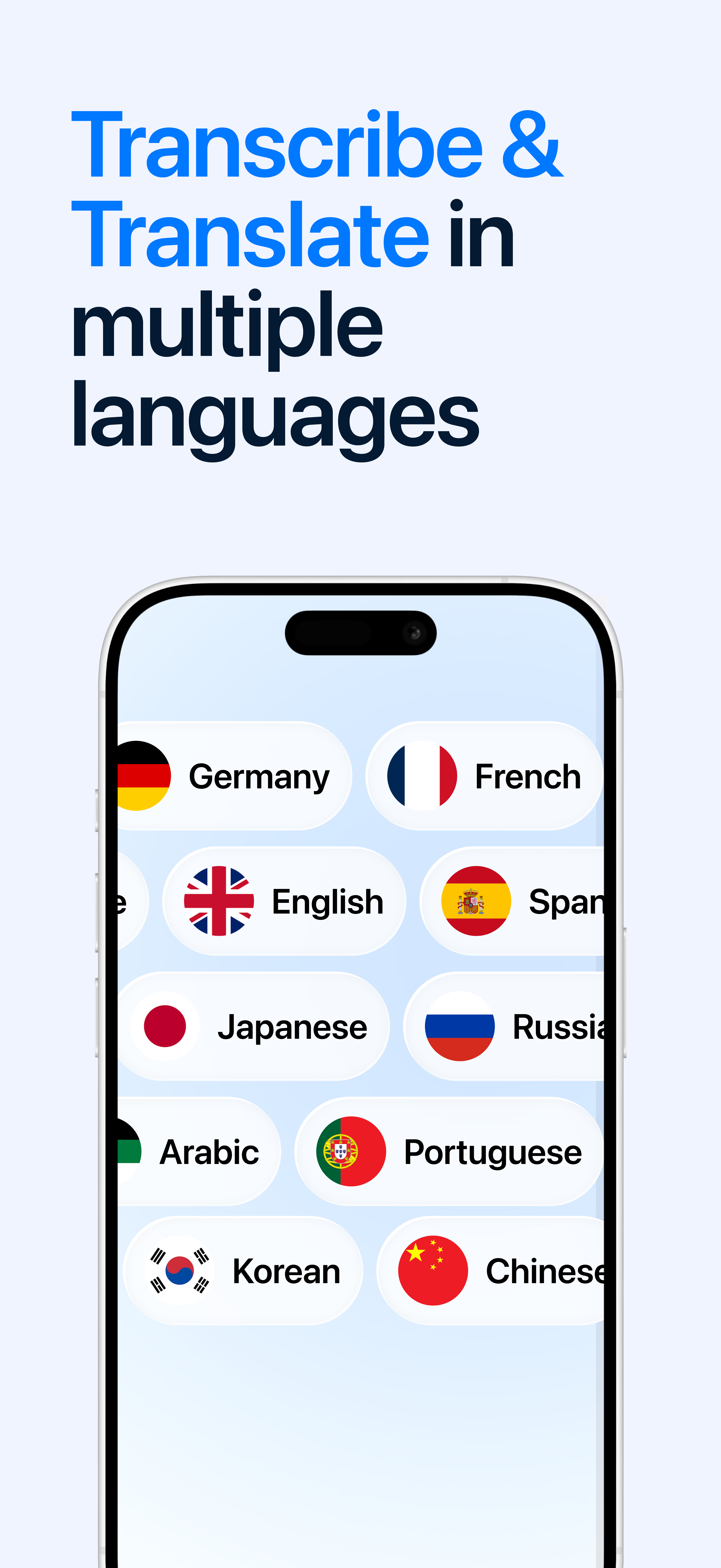Transcribe and translate in multiple languages
